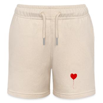 Minimalistischer roter Herzballon - Kinder Organic Joggingshorts Mini Bolter von Stanley/Stella - Natur - Vorne
