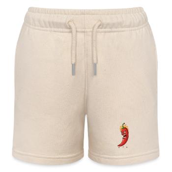 Raging Flame Chili - Kids Organic Sweat Shorts by Stanley/Stella - soft Ecru - Front