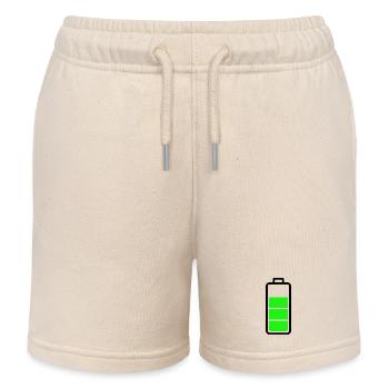 low battery - Kids Organic Sweat Shorts by Stanley/Stella - soft Ecru - Front