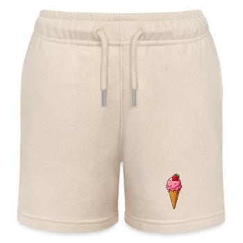 Erdbeere Eis Kugel - Kinder Organic Joggingshorts Mini Bolter von Stanley/Stella - Natur - Vorne