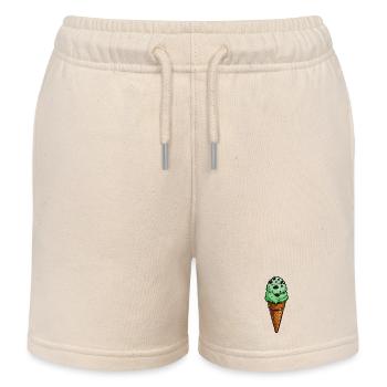 Minz-Schoko Eis-Kegel Cartoon - Kinder Organic Joggingshorts Mini Bolter von Stanley/Stella - Natur - Vorne