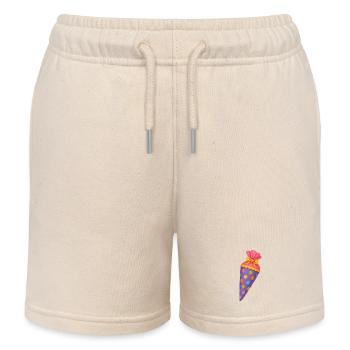 Colourful school cone for the first day of school - Kids Organic Sweat Shorts by Stanley/Stella - soft Ecru - Front