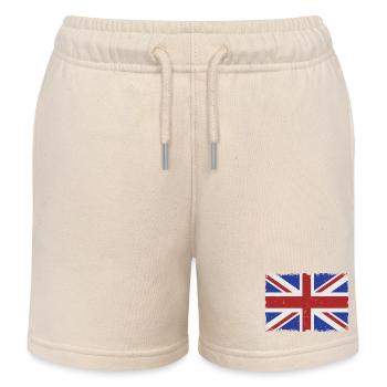 Grunge UK Flagge - Kinder Organic Joggingshorts Mini Bolter von Stanley/Stella - Natur - Vorne