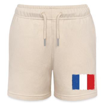 Drapeau France Grunge - Short de jogging enfant bio Stanley/Stella - écru doux - Devant