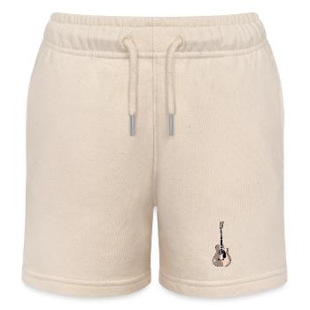 Guitar Acoustic Guitar Illustration Logo icon - Kids Organic Sweat Shorts by Stanley/Stella - soft Ecru - Front