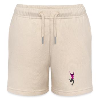 Frau springend - Kinder Organic Joggingshorts Mini Bolter von Stanley/Stella - Natur - Vorne