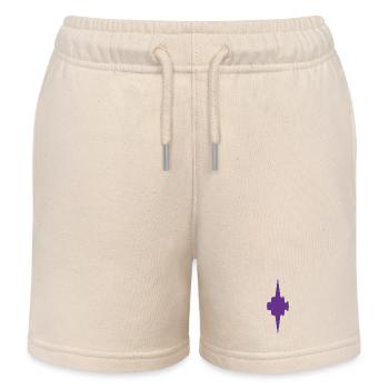 Violett Gothic Kreuzstern - Kinder Organic Joggingshorts Mini Bolter von Stanley/Stella - Natur - Vorne