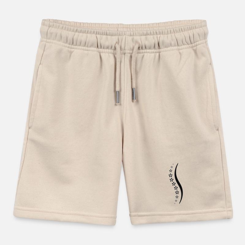 Blumen-Wirbelsäule grau Kinder Organic Joggingshorts Mini Bolter von Stanley/Stella