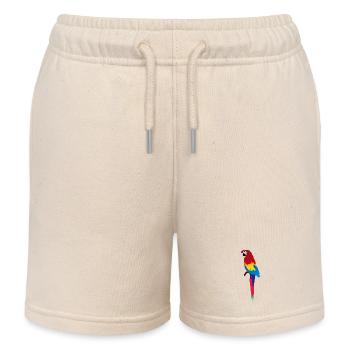 Bunter Papagei Print auf Kleidung - Kinder Organic Joggingshorts Mini Bolter von Stanley/Stella - Natur - Vorne