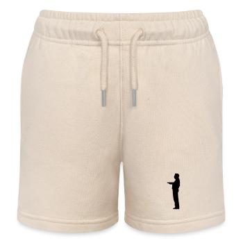 Figurine d’ombre de majordome serveur - Short de jogging enfant bio Stanley/Stella - écru doux - Devant