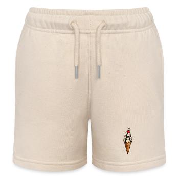 Schmelzende Eiscreme Krone im Waffel - Kinder Organic Joggingshorts Mini Bolter von Stanley/Stella - Natur - Vorne