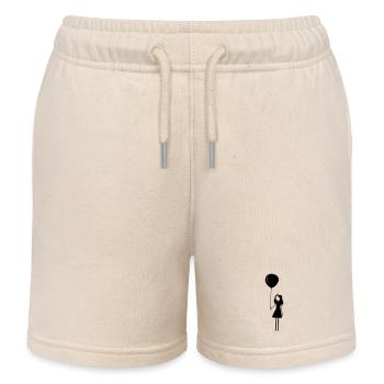 Birthday Balloon Girl Child - Kids Organic Sweat Shorts by Stanley/Stella - soft Ecru - Front