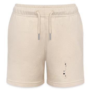 Sweet Hearts Star Decoration - Kids Organic Sweat Shorts by Stanley/Stella - soft Ecru - Front