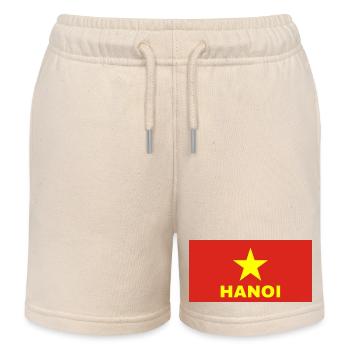 Hanoi Stadt in vietnamesischer Flagge - Kinder Organic Joggingshorts Mini Bolter von Stanley/Stella - Natur - Vorne