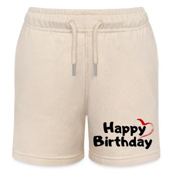 Joyeux anniversaire Salutation d’anniversaire Cadeau d’anniversaire - Short de jogging enfant bio Stanley/Stella - écru doux - Devant