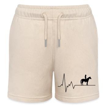 Herzschlag Reiterin - Kinder Organic Joggingshorts Mini Bolter von Stanley/Stella - Natur - Vorne