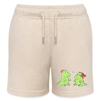 petits dinosaures - je rawr et - Short de jogging enfant bio Stanley/Stella - écru doux - Devant