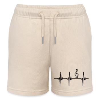 Battement de coeur pour la musique Tattoo Clef - Short de jogging enfant bio Stanley/Stella - écru doux - Devant