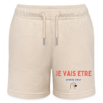 Ich werde eine große Schwester sein - Kinder Organic Joggingshorts Mini Bolter von Stanley/Stella - Natur - Vorne
