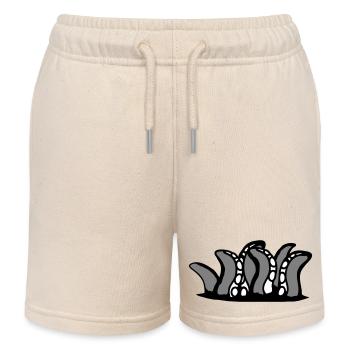 Tentacle Kraken Monster Bottom Hole Alien Horror - Kids Organic Sweat Shorts by Stanley/Stella - soft Ecru - Front