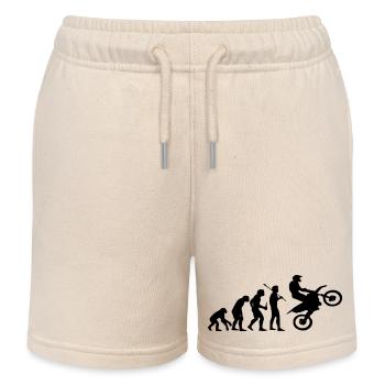 Evolution Monkey au Motocross - Short de jogging enfant bio Stanley/Stella - écru doux - Devant