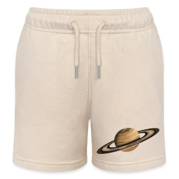 Saturn Planet Rings - Kids Organic Sweat Shorts by Stanley/Stella - soft Ecru - Front