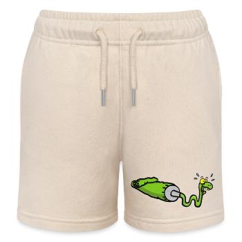 Green snake and gouache tube - Kids Organic Sweat Shorts by Stanley/Stella - soft Ecru - Front