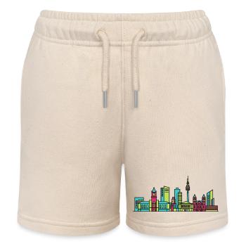 Leeds City Skyline Rathaus Moderne Linienkunst - Kinder Organic Joggingshorts Mini Bolter von Stanley/Stella - Natur - Vorne