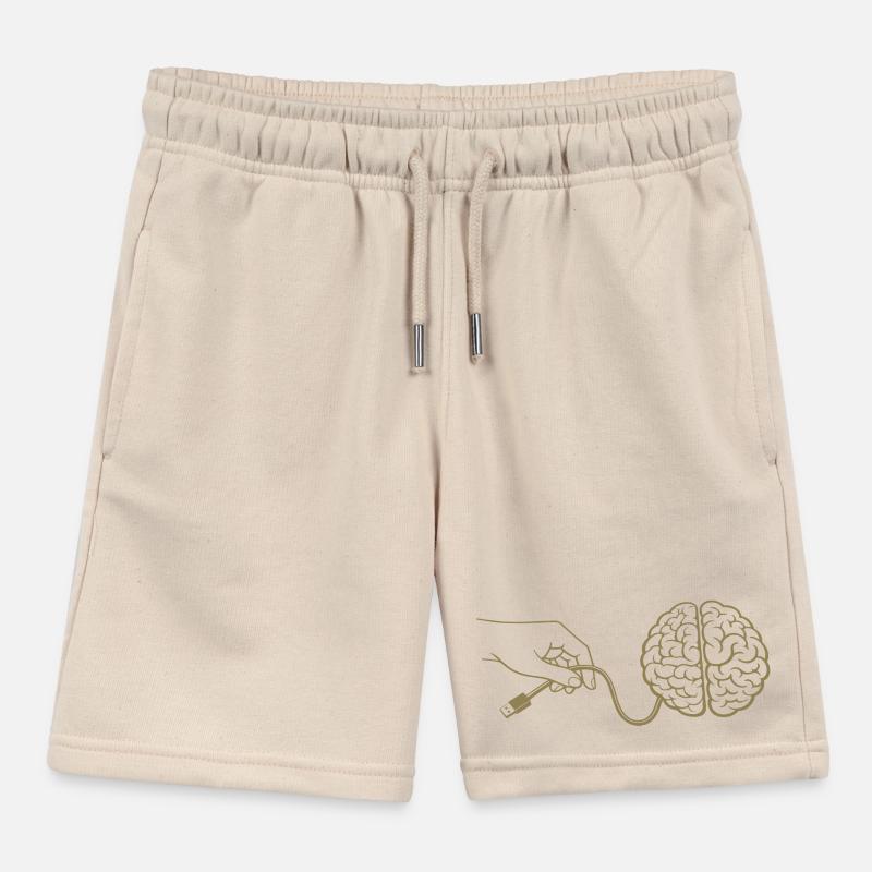 Brain Head Cable Connector Artificial Intelligence Kids Organic Sweat Shorts by Stanley/Stella