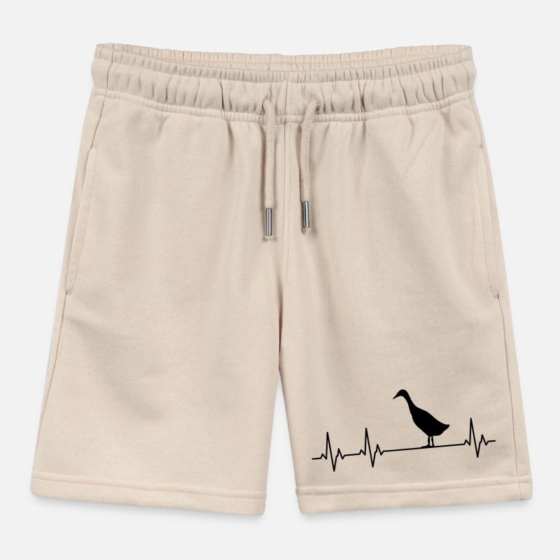 Runner Duck - Runner Duck Breeder - Indian Runner Duck Kids Organic Sweat Shorts by Stanley/Stella