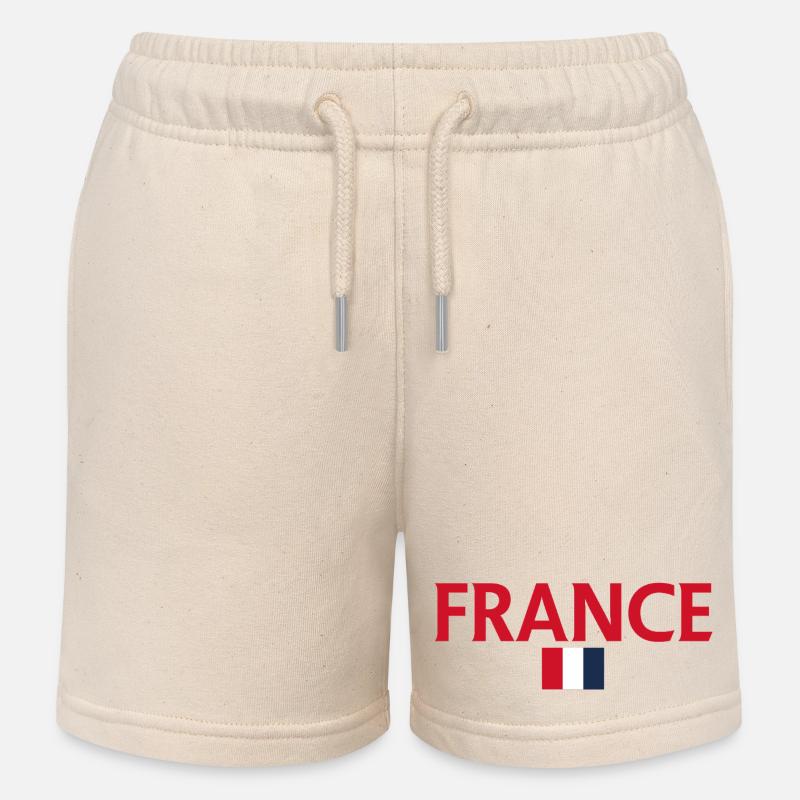 Thème du drapeau français : Style tricolore - Short de jogging enfant bio Stanley/Stella - écru doux