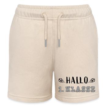 Hallo 1. Klasse! Einschulung Erstklässler Fußball - Kinder Organic Joggingshorts Mini Bolter von Stanley/Stella - Natur - Vorne