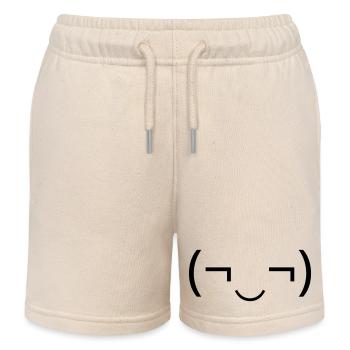 Schelmisches Emoticon (¬‿¬) freches Grinsen - Kinder Organic Joggingshorts Mini Bolter von Stanley/Stella - Natur - Vorne