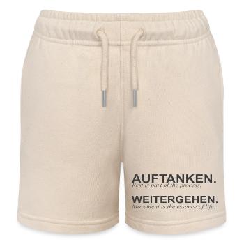 auftanken & weitergehen - rest & progress - Kids Organic Sweat Shorts by Stanley/Stella - soft Ecru - Front