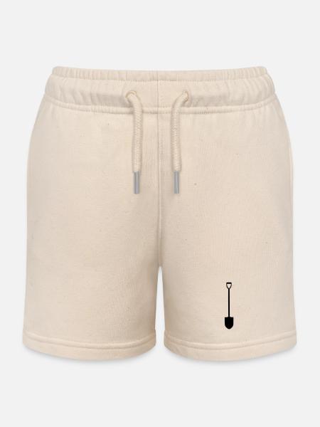 Shovel - Kids Organic Sweat Shorts by Stanley/Stella - soft Ecru