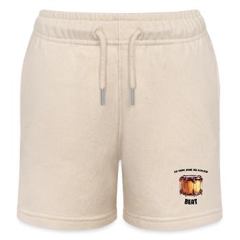 Ich treffe immer den Beat Schlagzeuger Spruch - Kinder Organic Joggingshorts Mini Bolter von Stanley/Stella - Natur - Vorne