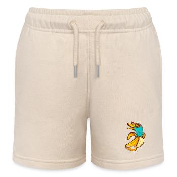 Goose in banana costume - Kids Organic Sweat Shorts by Stanley/Stella - soft Ecru - Front