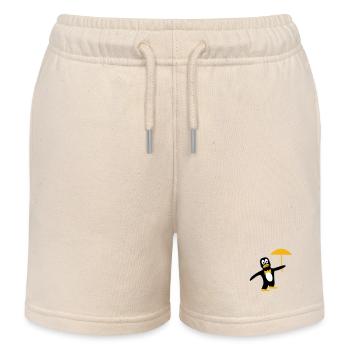 Pingouin avec parapluie dans les couleurs de votre choix - Short de jogging enfant bio Stanley/Stella - écru doux - Devant