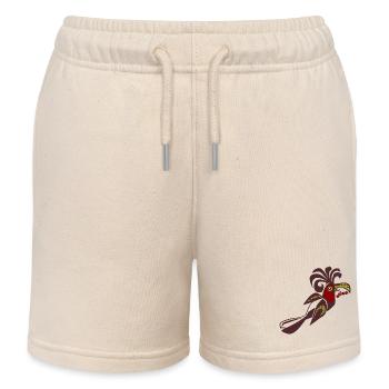 Bird of Paradise Salsa Bird Calypso Retro Dancing - Kids Organic Sweat Shorts by Stanley/Stella - soft Ecru - Front