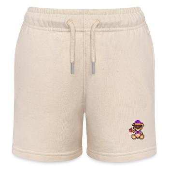 Pixel Bär Cool - Kinder Organic Joggingshorts Mini Bolter von Stanley/Stella - Natur - Vorne