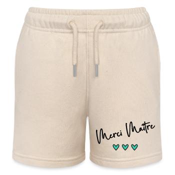 MERCI. MERCI MAÎTRE. CADEAU MAÎTRE. VACANCES. ÉTÉ. - Short de jogging enfant bio Stanley/Stella - écru doux - Devant