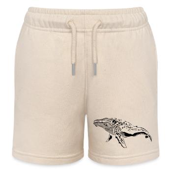 Whale Vintage Sea Creature - protéger contre le plastique - Short de jogging enfant bio Stanley/Stella - écru doux - Devant