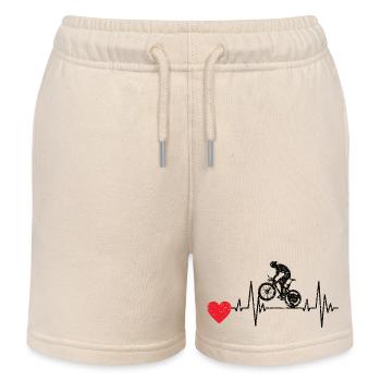 Bicycle Cyclist Cyclist Cycling Cycling - Kids Organic Sweat Shorts by Stanley/Stella - soft Ecru - Front
