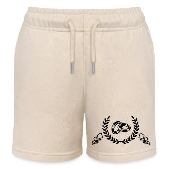 wedding rings - Kids Organic Sweat Shorts by Stanley/Stella - soft Ecru - Front
