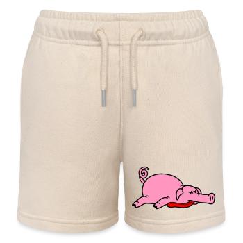 Bewusstloses Totes Schwein Grillen Essen Fleisch - Kinder Organic Joggingshorts Mini Bolter von Stanley/Stella - Natur - Vorne