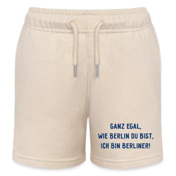 Ganz egal wie Berlin du bist, ich bin Berliner! - Kinder Organic Joggingshorts Mini Bolter von Stanley/Stella - Natur - Vorne
