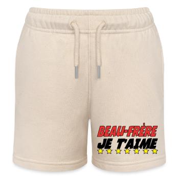 Beau Frère je t'aime - Short de jogging enfant bio Stanley/Stella - écru doux - Devant
