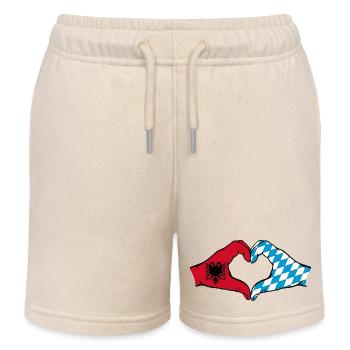 Albanie Bavière Drapeau Mains Coeur Forme - Short de jogging enfant bio Stanley/Stella - écru doux - Devant