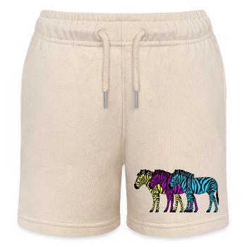 Zebras - Kinder Organic Joggingshorts Mini Bolter von Stanley/Stella - Natur - Vorne