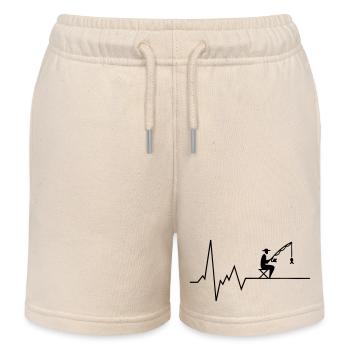 Herzschlag Angeln - Kinder Organic Joggingshorts Mini Bolter von Stanley/Stella - Natur - Vorne